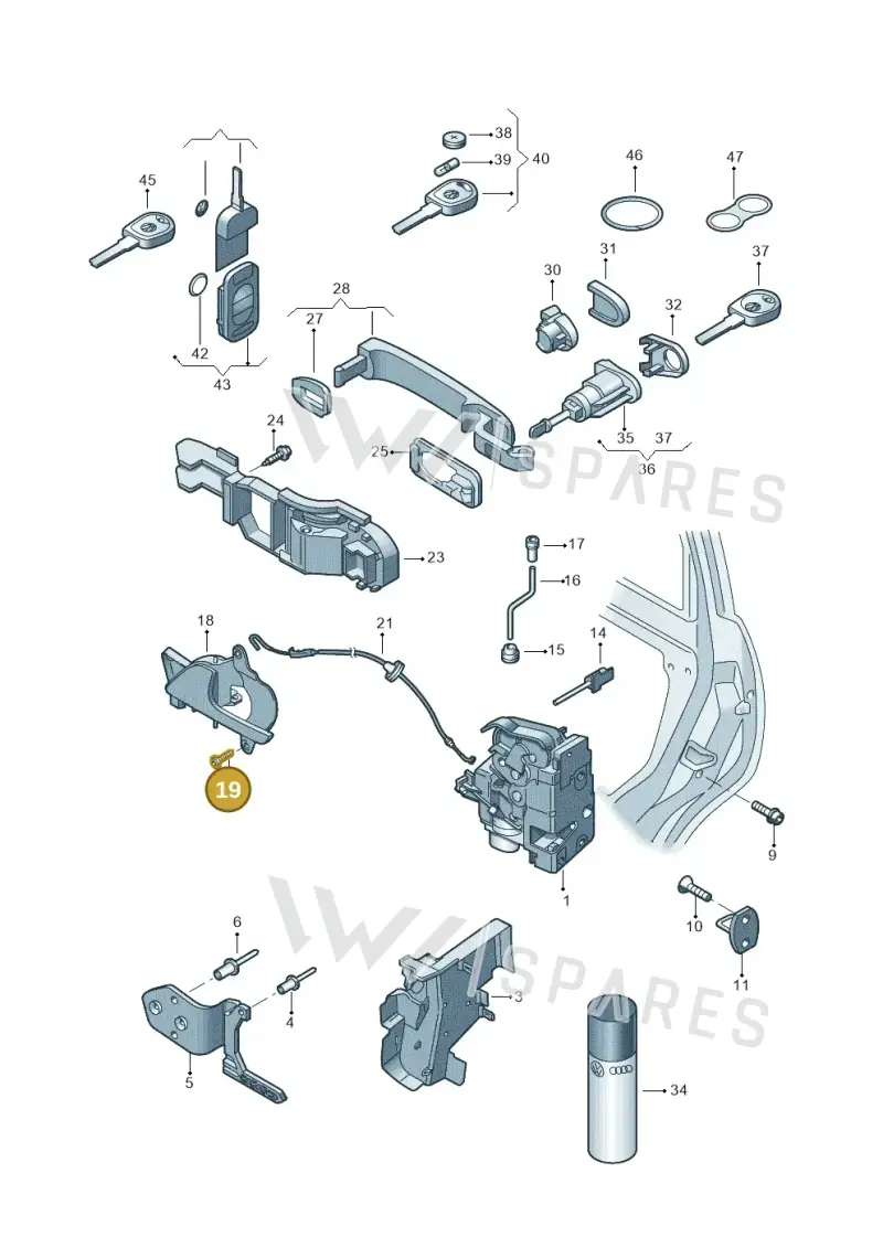 N90949302 — Volkswagen Transp. dropside (2011-2015) diagram 411837000, position 19