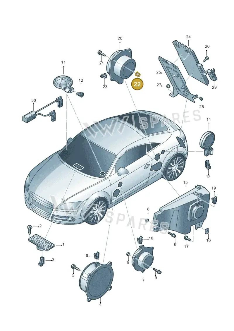N90949801 — Audi TTS Coupe 2.0 (2010-2014) diagram 609035350, position 22