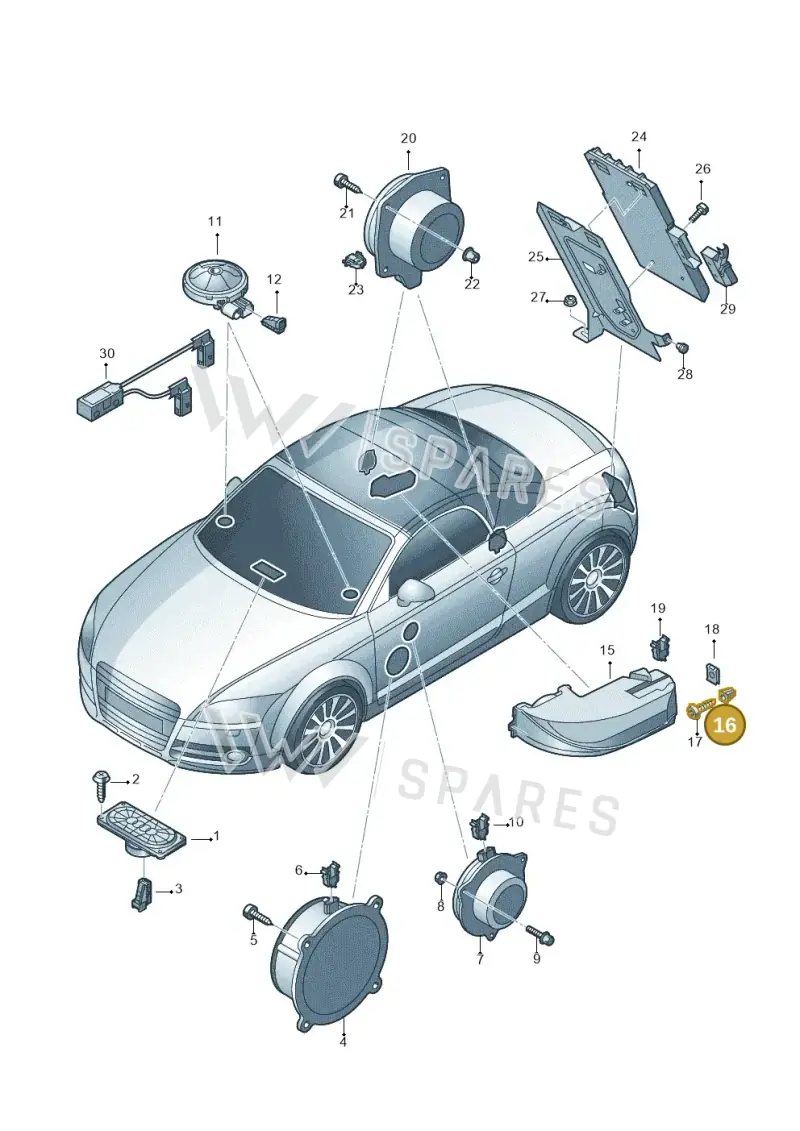 N90949801 — Audi TTS Coupe 2.0 (2010-2014) diagram 609035360, position 16