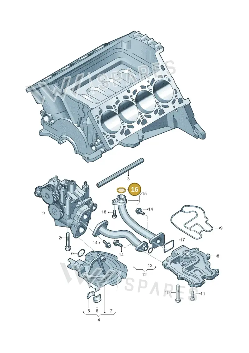 N90956601 — Volkswagen Touareg BlueMotion (2014-2018) diagram 693115150, position 16