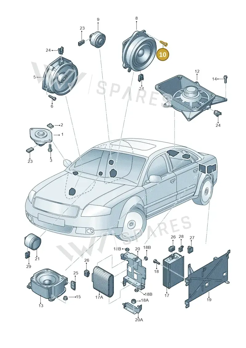 N90957802 — Audi A8/S8/qu. lang    08> (2007-) diagram 291035350, position 6+10
