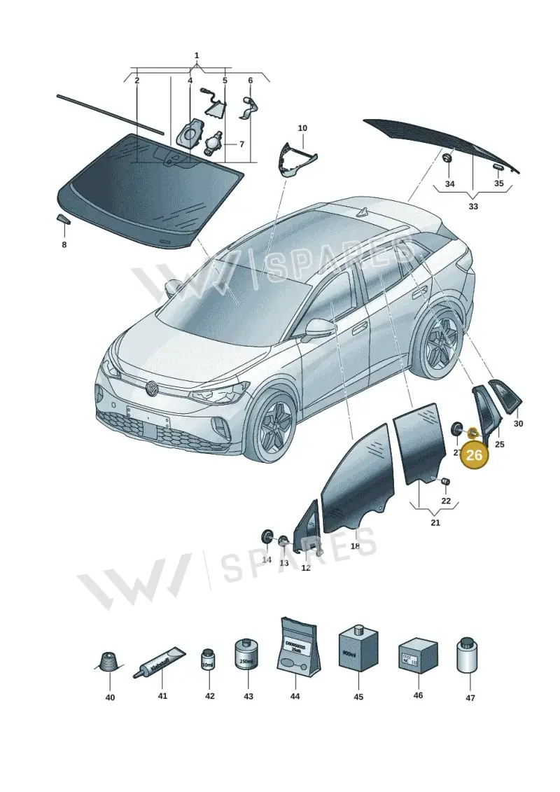 N90958903 — Volkswagen ID.4 (2020-2025) diagram 11a845000, position 26