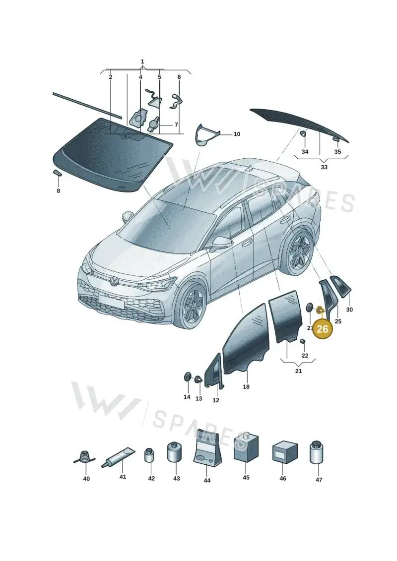 N90958903 — Volkswagen ID.6 X (2021-) diagram 12d845000, position 26