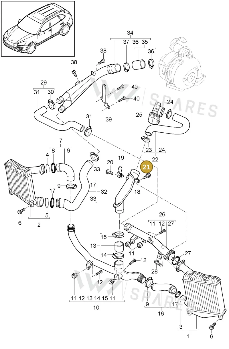 N90958903 — Porsche Cayenne (2010-2018) diagram p37107075, position 21