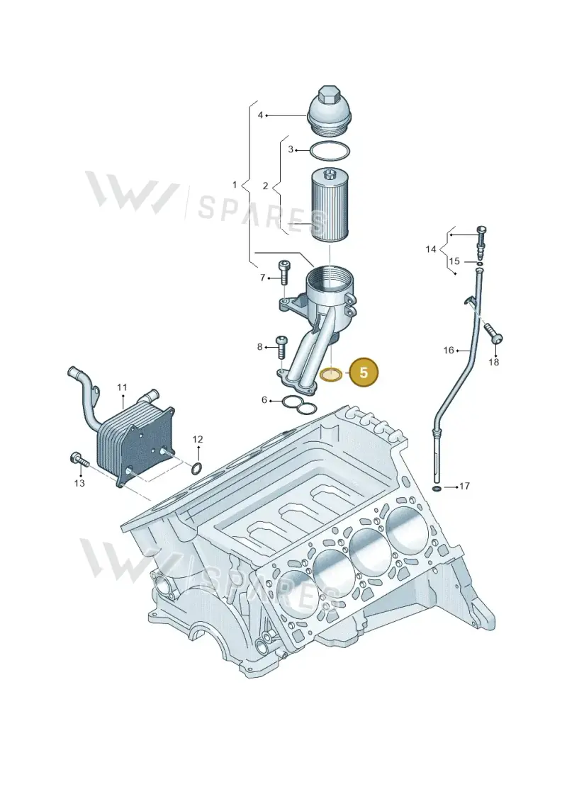 N90959701 — Volkswagen Touareg BlueMotion (2014-2018) diagram 693115650, position 5