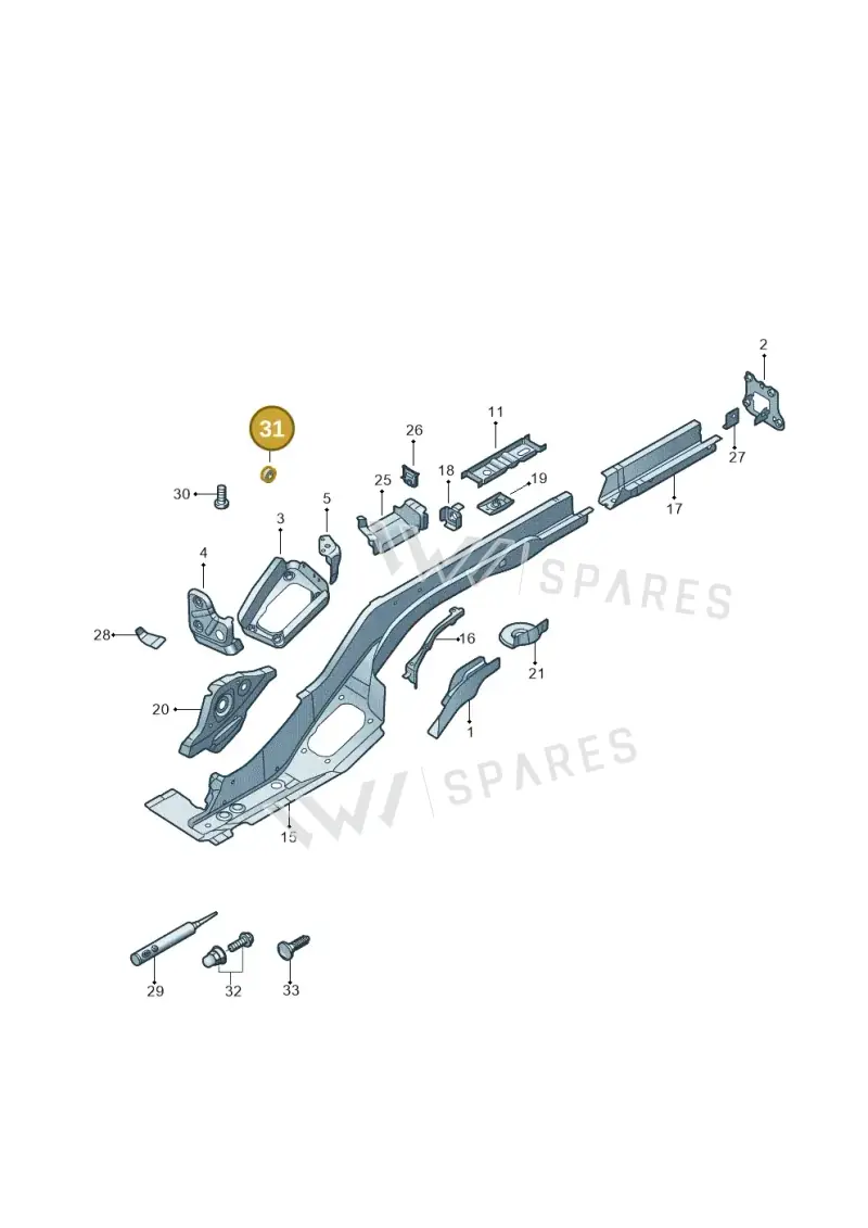 N90960502 — Volkswagen Passat estate (2023-) diagram 3j0803400, position 31