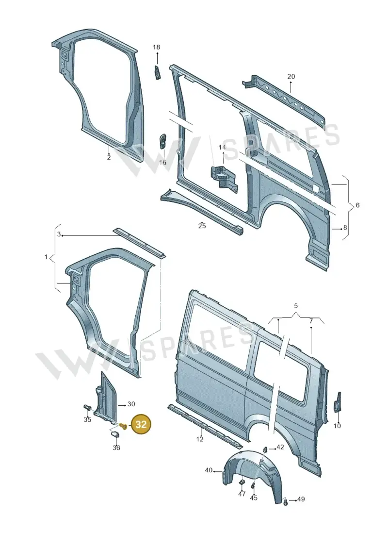N90960703 — Volkswagen Transp. caravelle (2011-2015) diagram 410809200, position 32