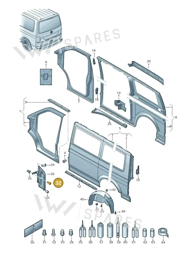 N90960703 — Volkswagen Transport. multivan (2019-2024) diagram 861809200, position 32