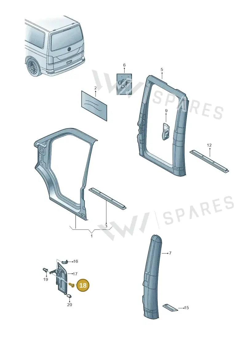 N90960703 — Volkswagen Single-cab transp. (2019-2024) diagram 862809200, position 18