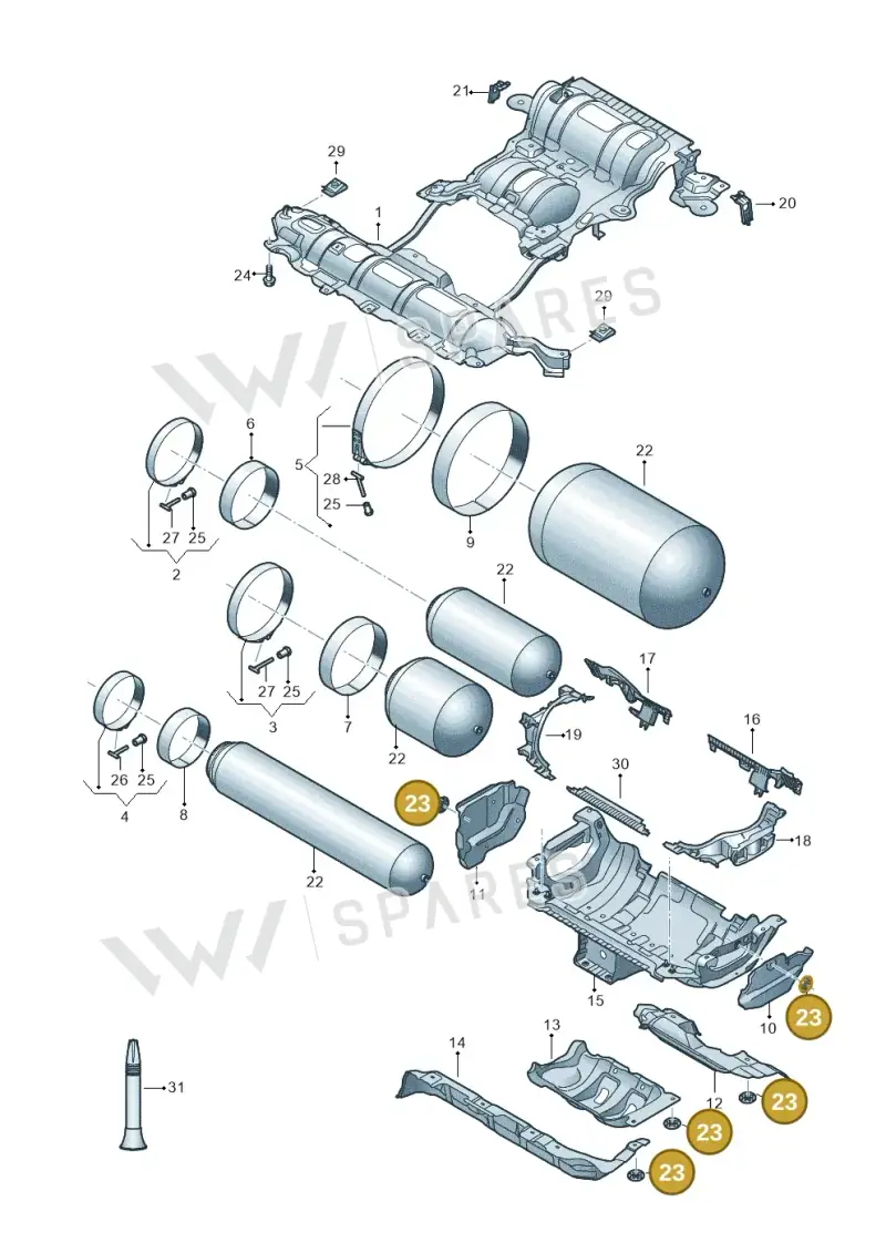 N90963802 — Audi A5 Sportback (2016-2025) diagram 849201480, position 23