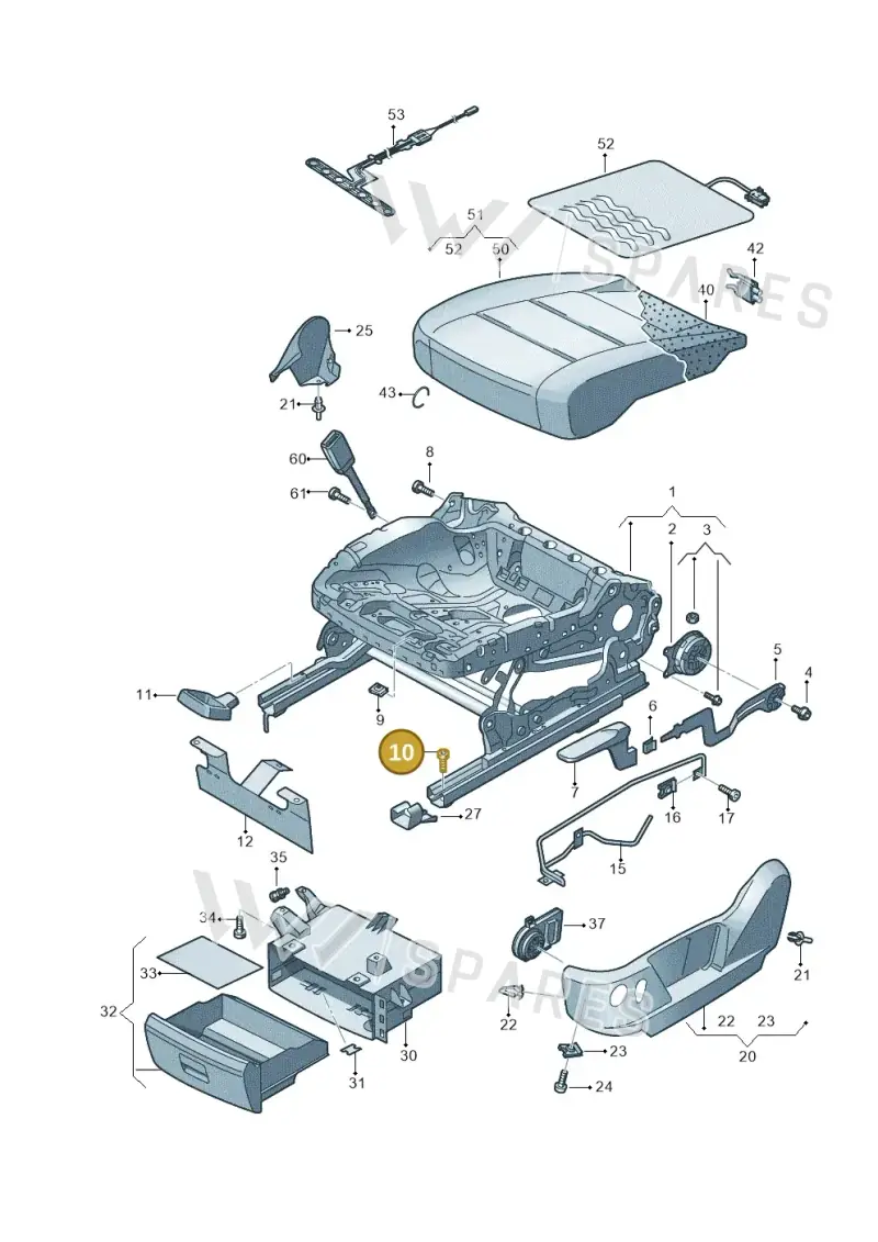 N90965002 — Volkswagen Sharan BlueMotion (2015-2022) diagram 689881000, position 10
