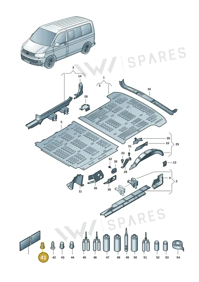 N90965502 — Volkswagen Transport. multivan (2019-2024) diagram 7em801020, position 41