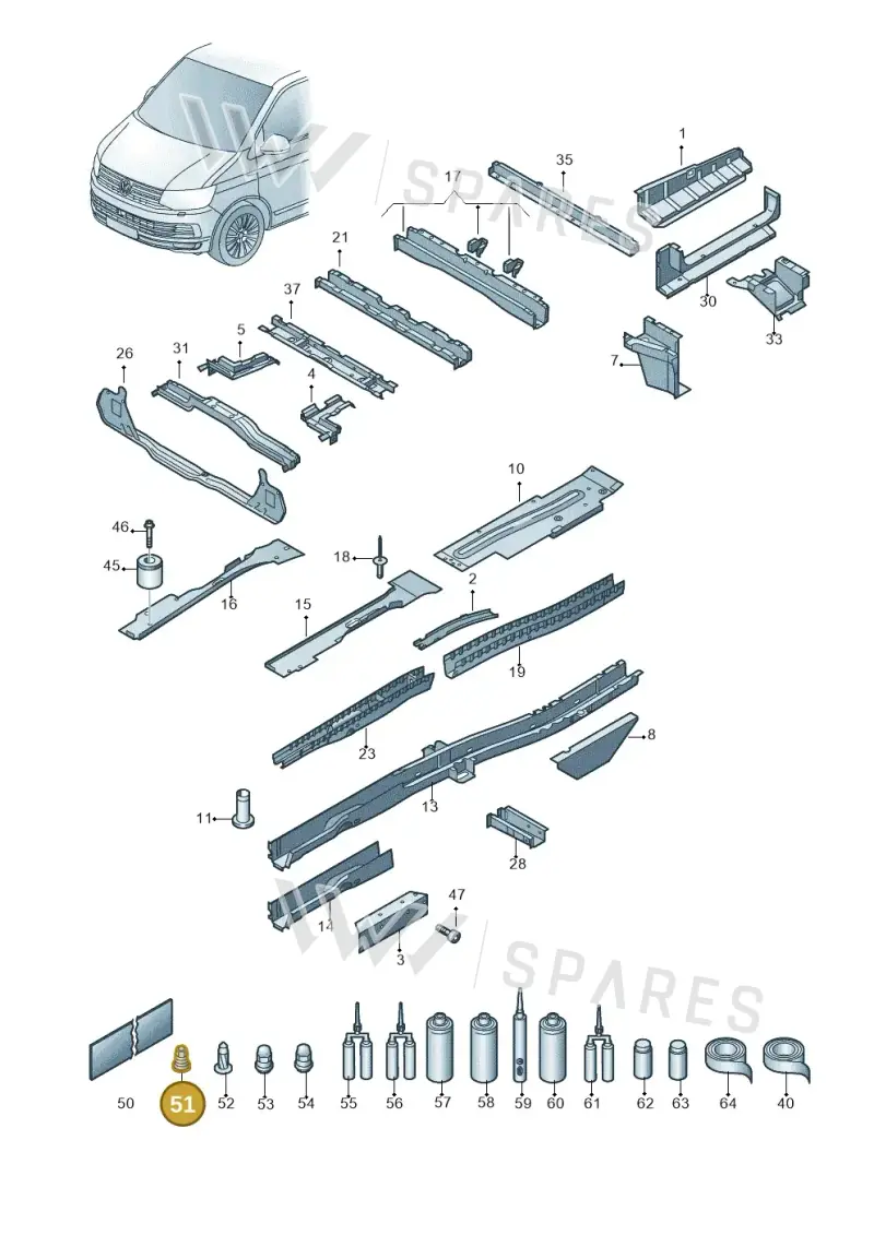 N90965502 — Volkswagen Caravelle (2019-2024) diagram 861803400, position 51