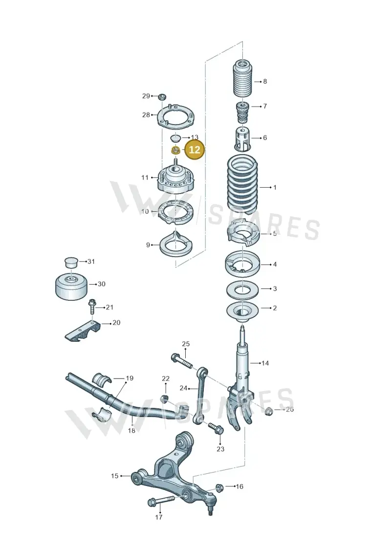 N90966402 — Volkswagen Touareg BlueMotion (2014-2018) diagram 693411000, position 12