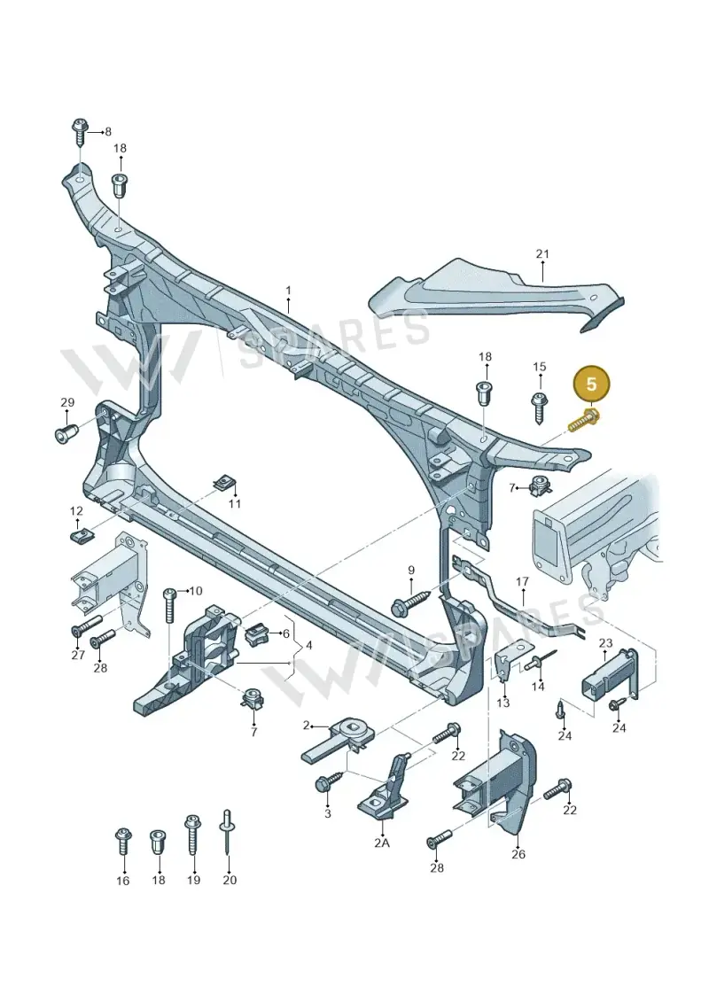 N90967502 — Audi A6 (2014-2018) diagram 711805000, position 5