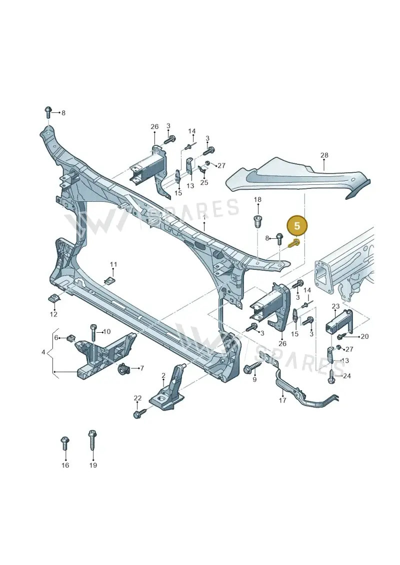 N90967502 — Audi RS7 Sportback (2013-2018) diagram 765805000, position 5