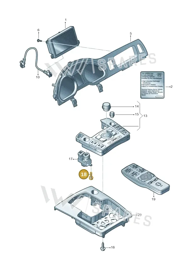 N90968302 — Audi Q7 qu. 3.0 TDI (2009-2015) diagram 675919000, position 18