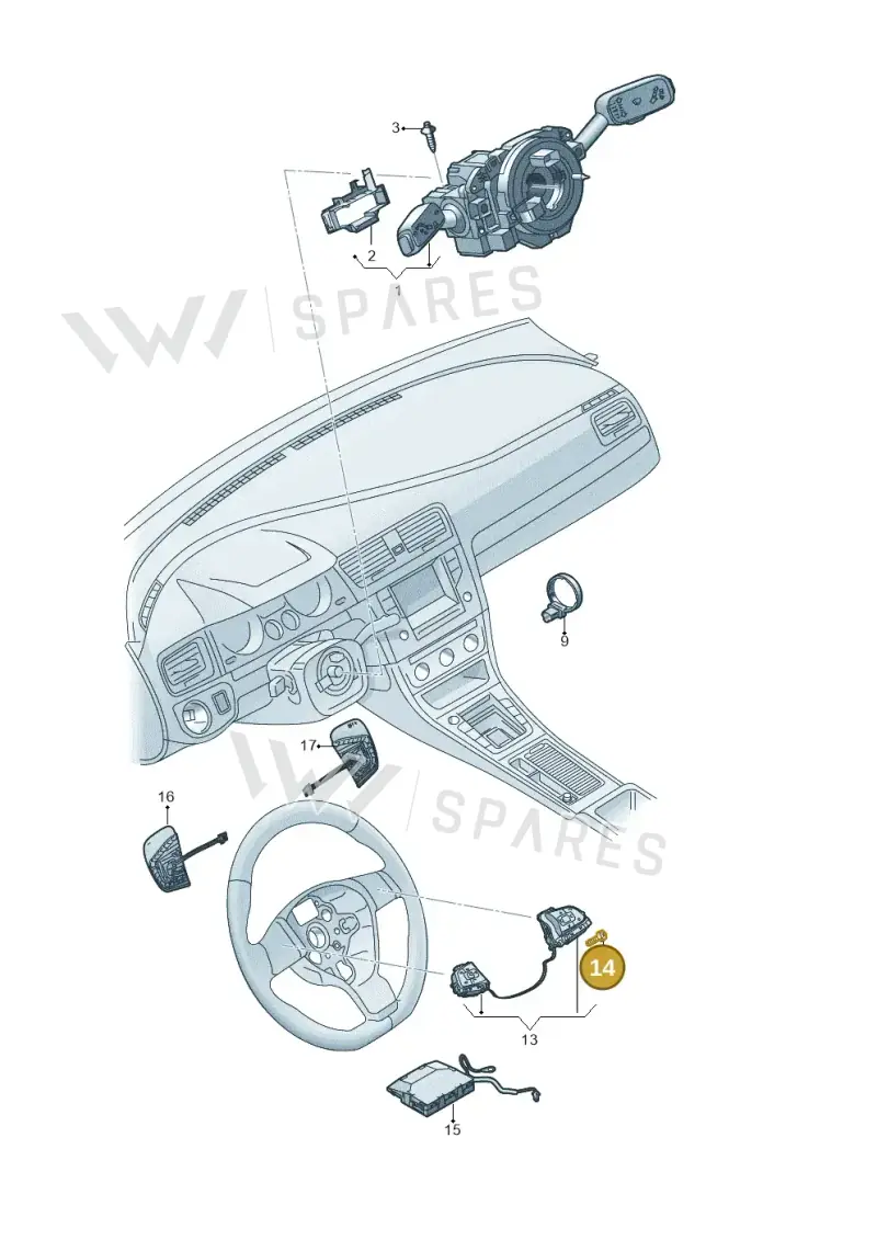 N90968302 — Volkswagen Passat Saloon (2014-2024) diagram 793953510, position 14