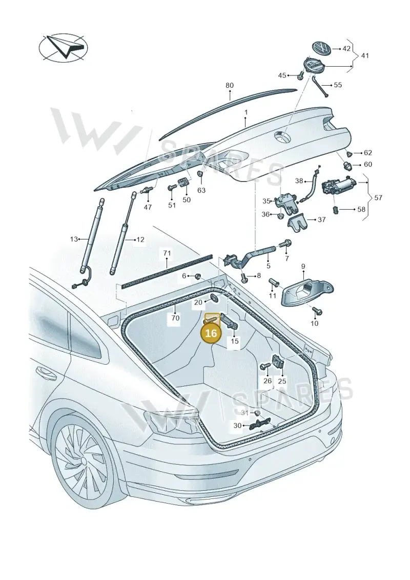 N90969903 — Volkswagen Arteon (2017-2023) diagram 828827000, position 16