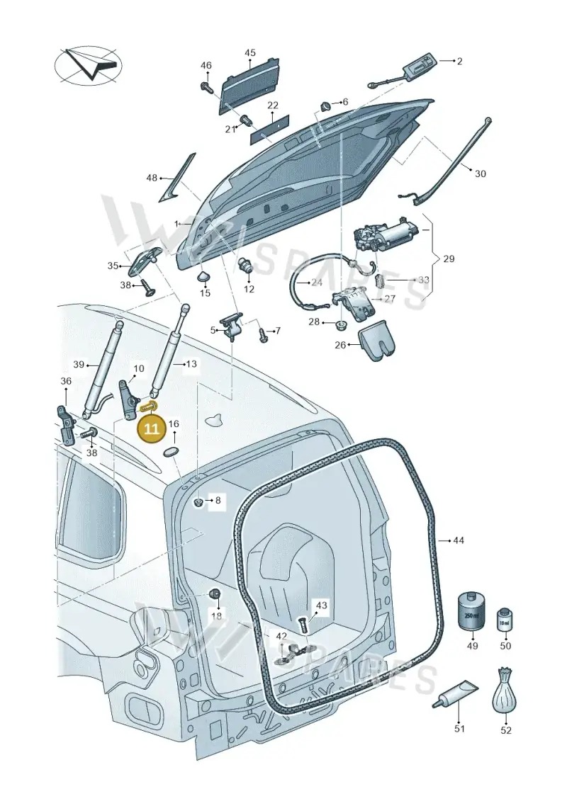 N90969903 — Volkswagen Touran 2,0 BlueMotion (2015-2024) diagram 869827000, position 11