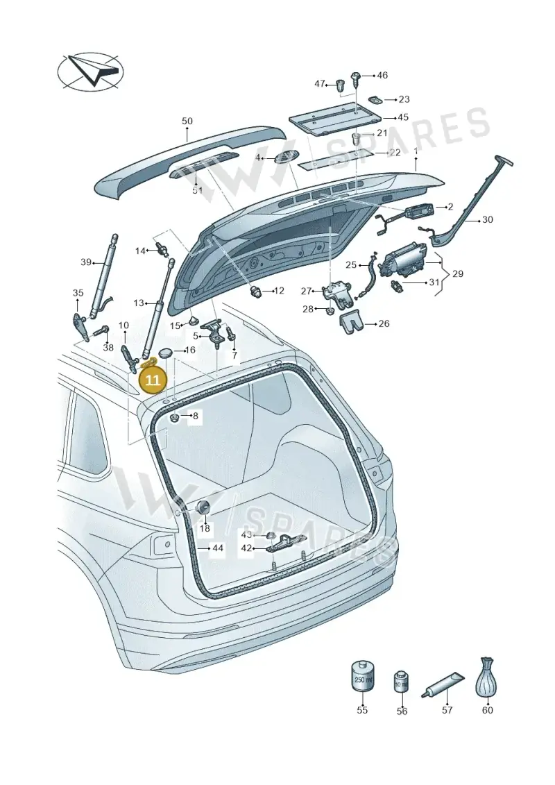 N90969903 — Volkswagen Tiguan 2.0 4Motion (2016-2024) diagram 884827000, position 11