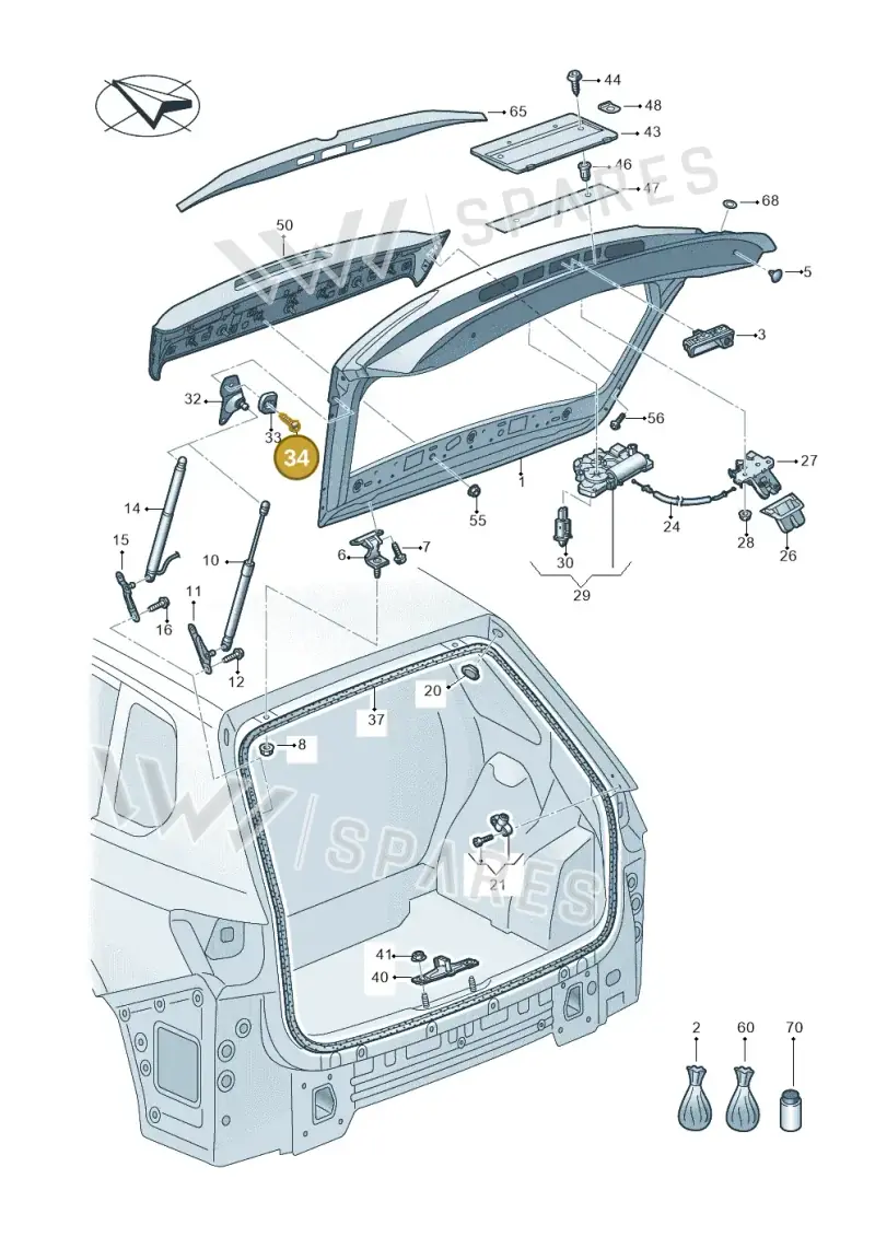 N90969904 — Volkswagen Touareg (2017-2023) diagram 439827000, position 34