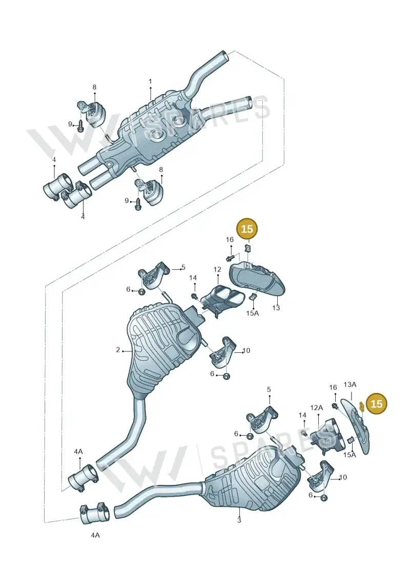 N90970702 — Volkswagen Phaeton 4motion (2010-2016) diagram 258253900, position 15