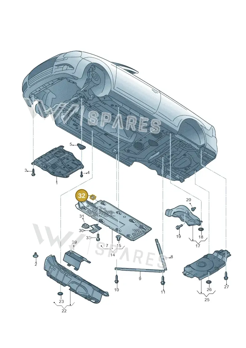 N90970702 — Volkswagen Eos BlueMotion (2010-2015) diagram 482825300, position 32
