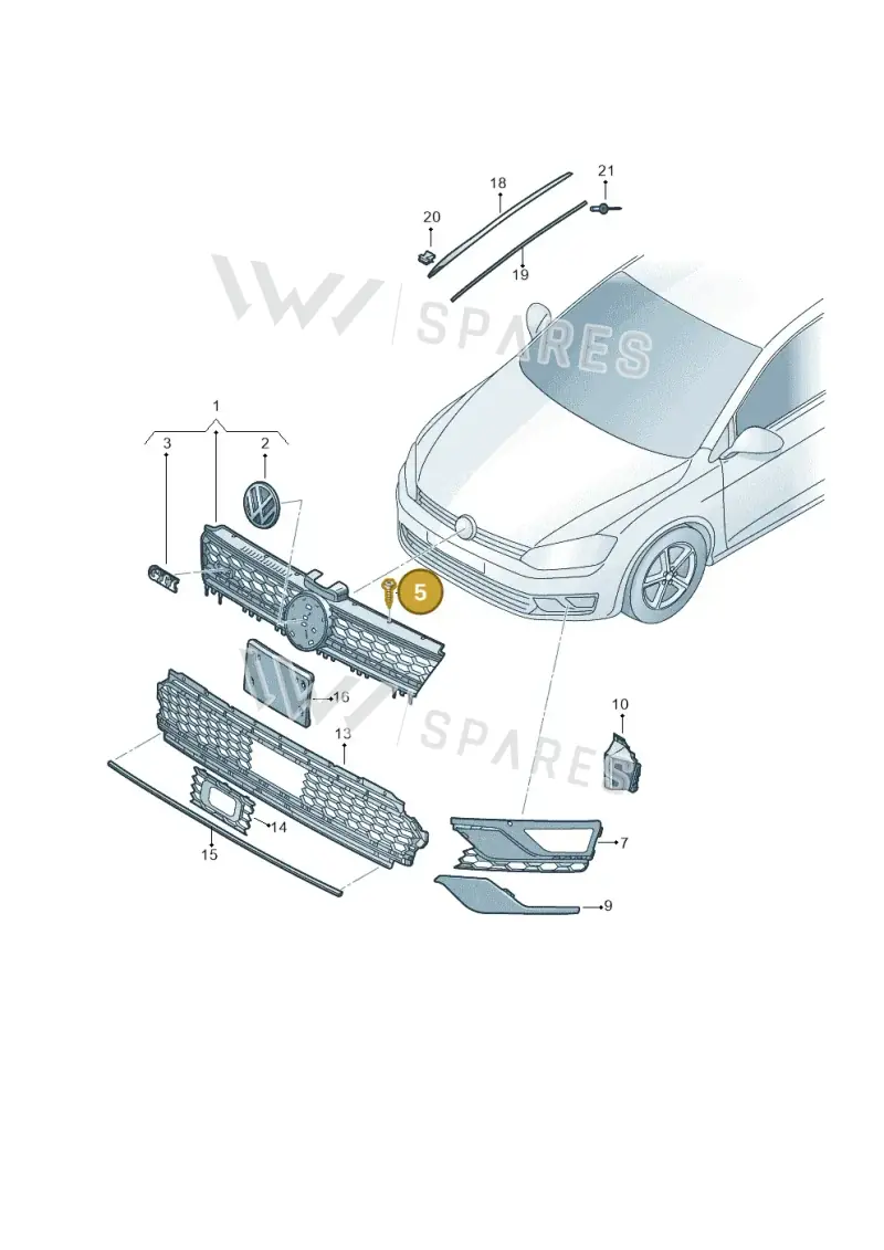 N90970702 — Volkswagen Golf Estate (2013-2017) diagram 763853200, position 5