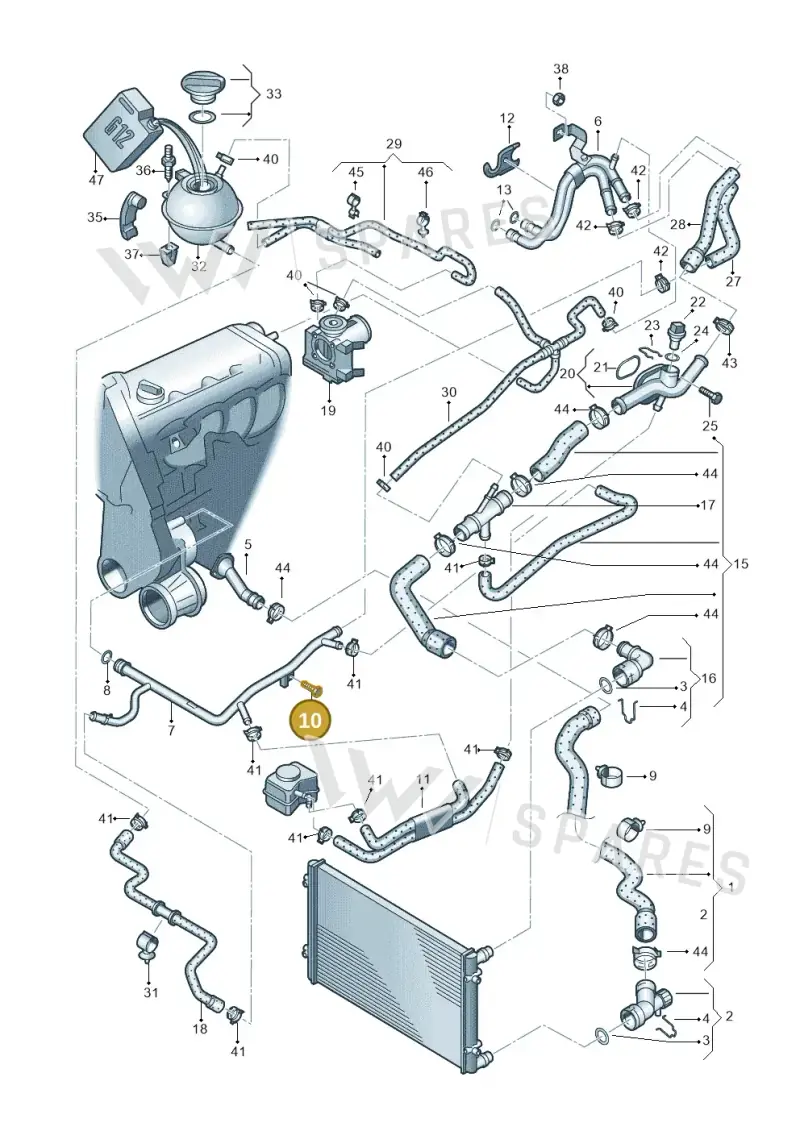 N90972005 — Volkswagen Polo (2008-2009) diagram 225121300, position 10