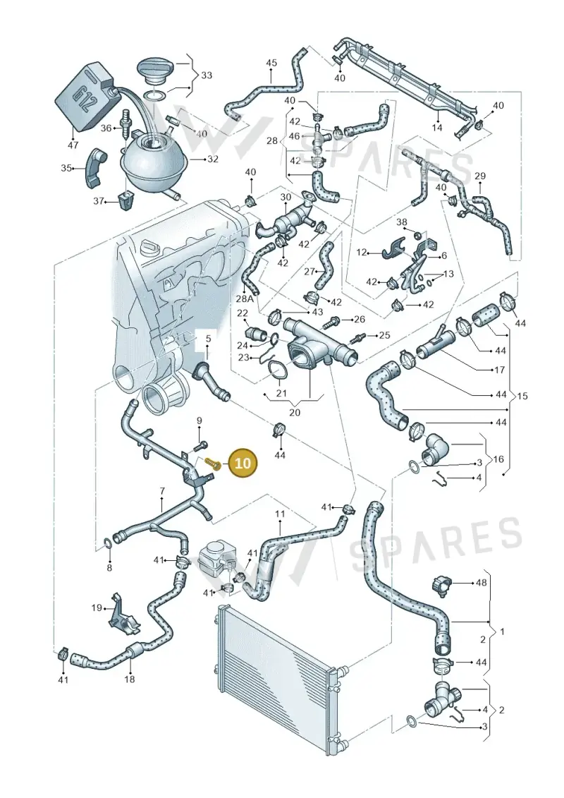 N90972005 — Volkswagen Polo (2008-2009) diagram 253121440, position 10