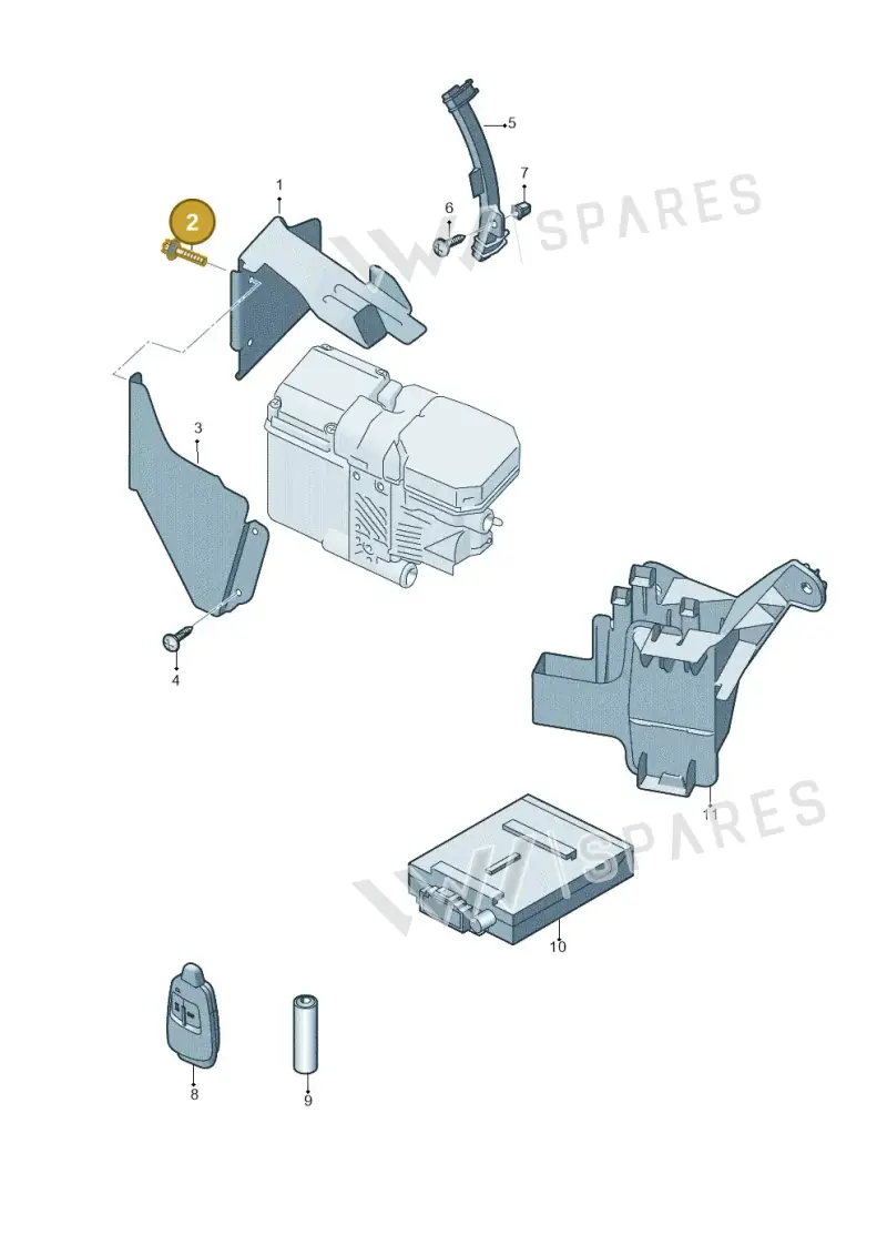 N90980304 — Audi Q7 qu. 3.0 TDI (2009-2015) diagram 493819570, position 2