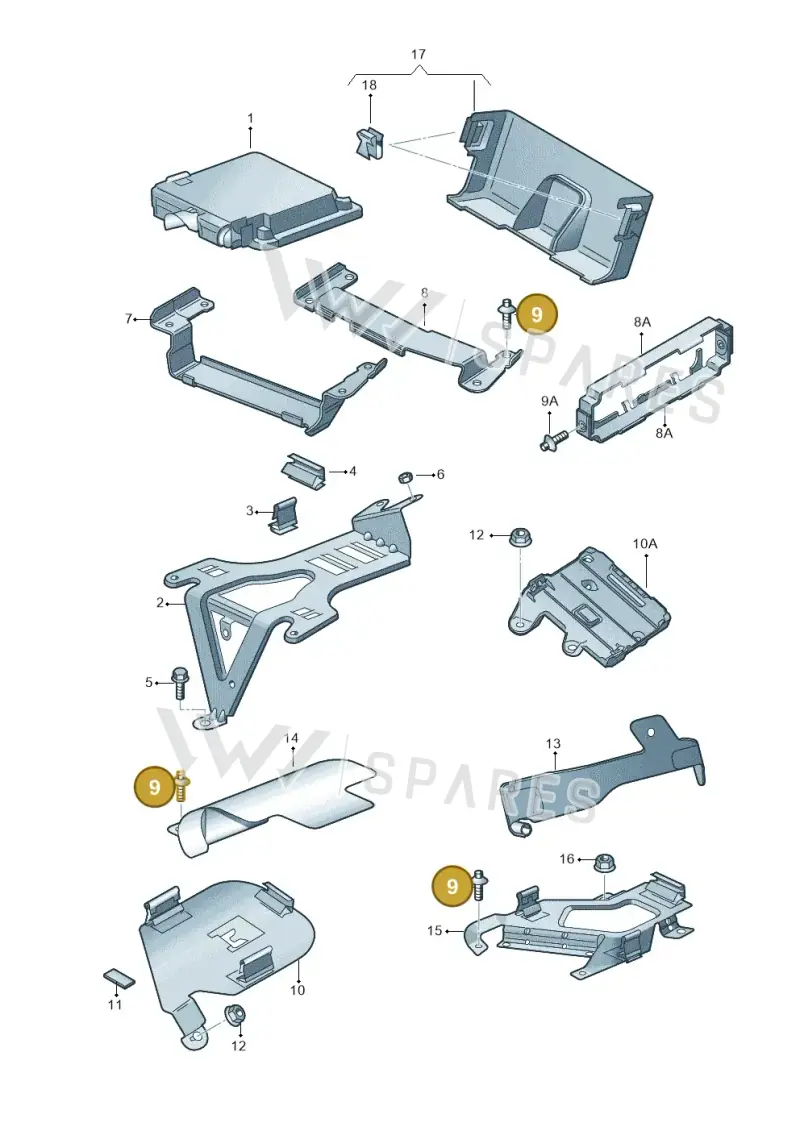 N90980304 — Audi Q7 qu. 3.0 TDI (2009-2015) diagram 493906000, position 9
