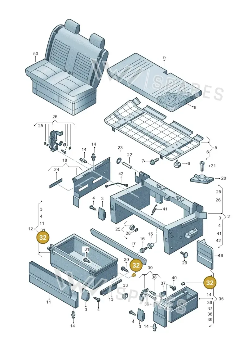 N90982701 — Volkswagen Caravelle (2019-2024) diagram 452067300, position 32