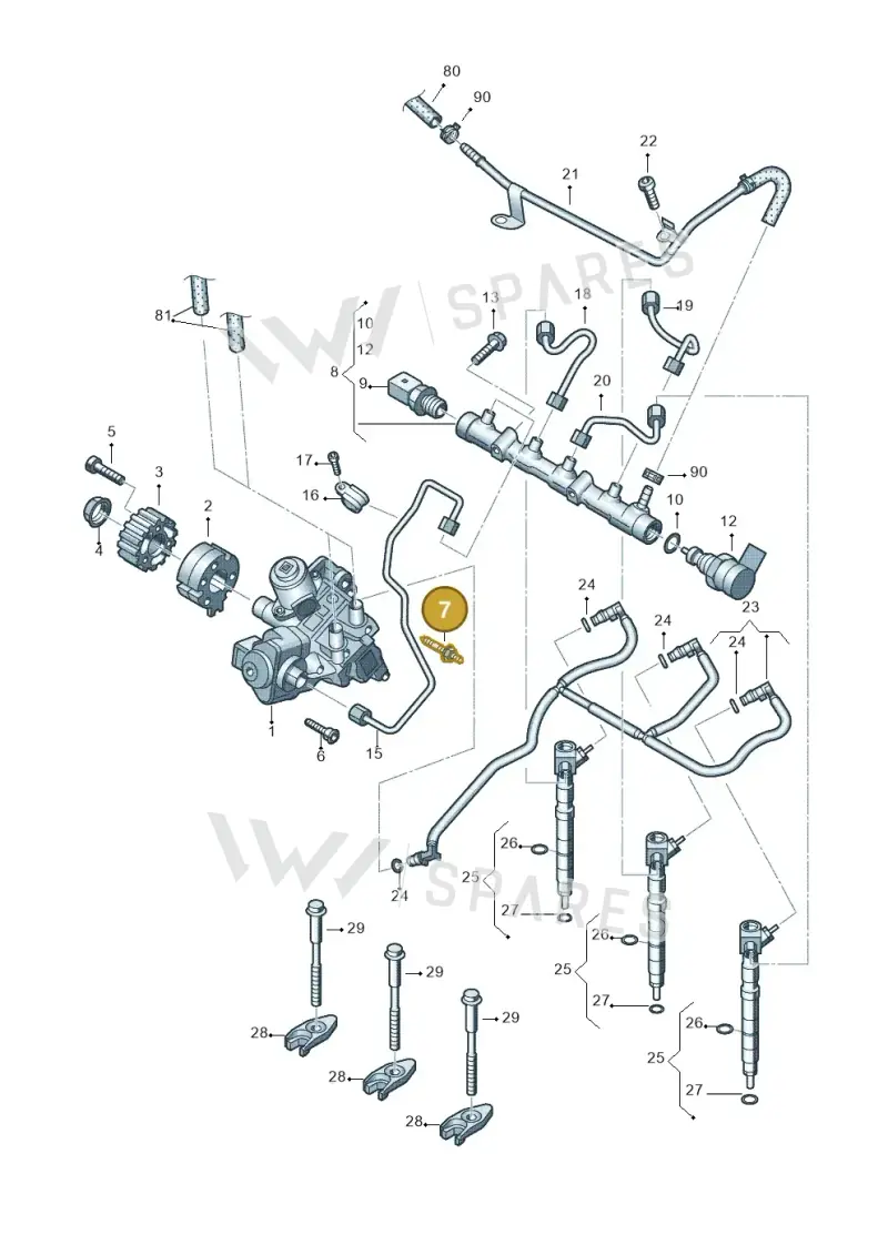 N90984401 — Volkswagen Polo (2012-2014) diagram 677130300, position 7