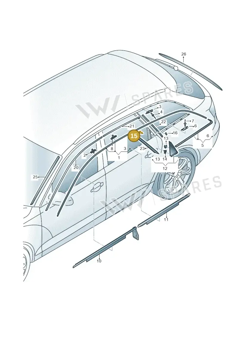 N90986804 — Audi RS6 Avant (2013-2018) diagram 738853100, position 15