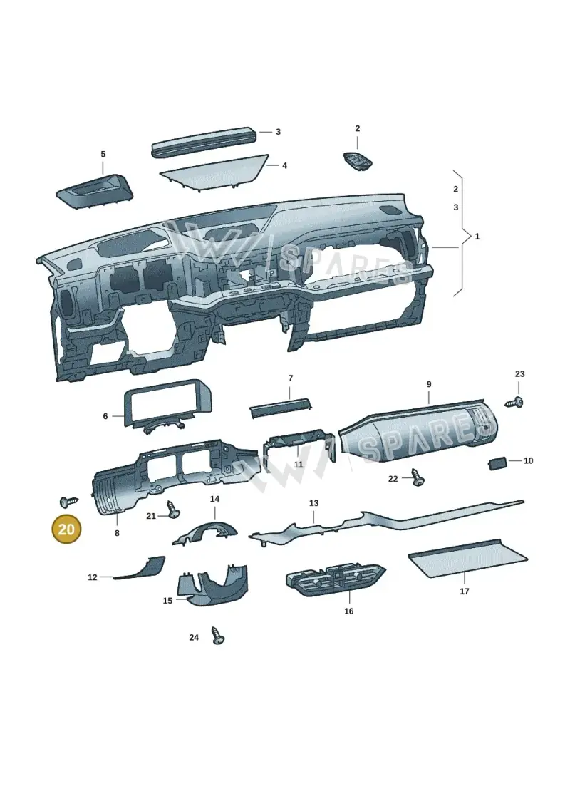 N90986804 — Skoda Kodiaq (2024-2024) diagram 57h857020, position 20+23
