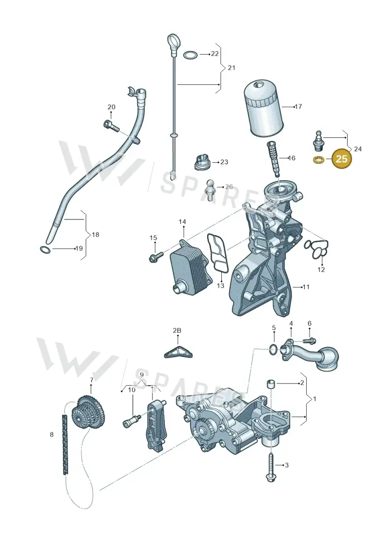 N90987102 — Volkswagen Jetta (2010-2014) diagram 634115150, position 25