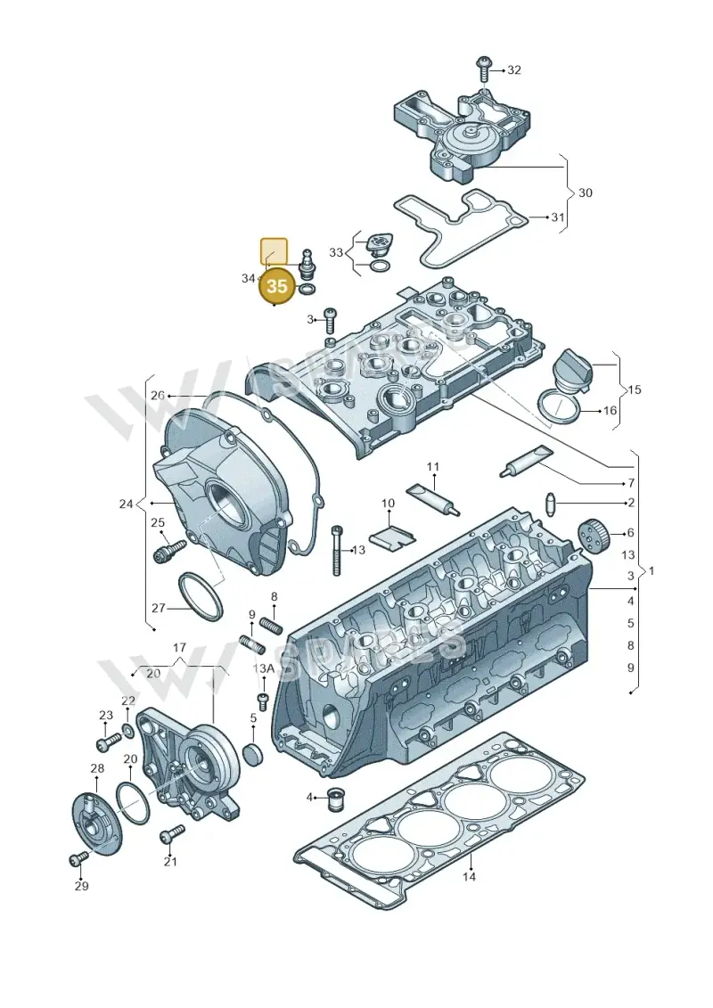 N90987102 — Volkswagen Amarok twin cab (2016-2022) diagram 894103400, position 35