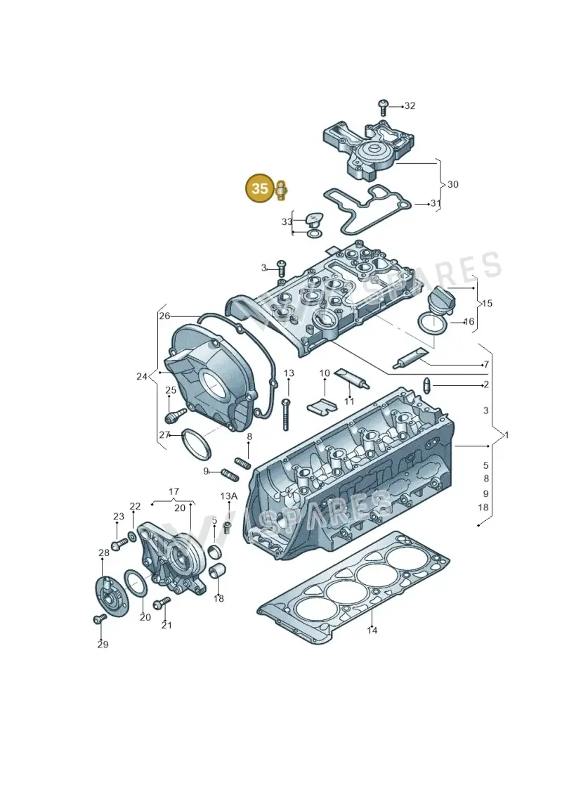 N90987102 — Volkswagen Tiguan 2.0 4Motion (2017-2024) diagram 789103042, position 35