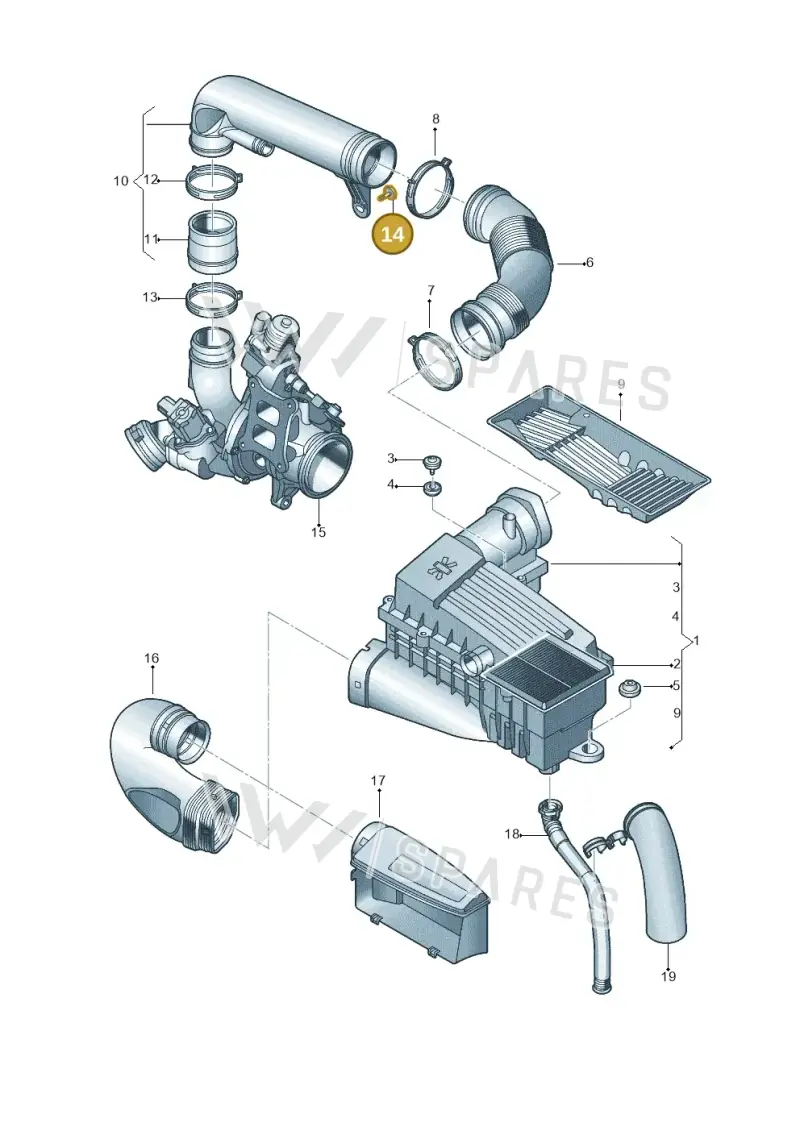 N90993601 — Volkswagen Beetle (2016-2019) diagram 692129420, position 14