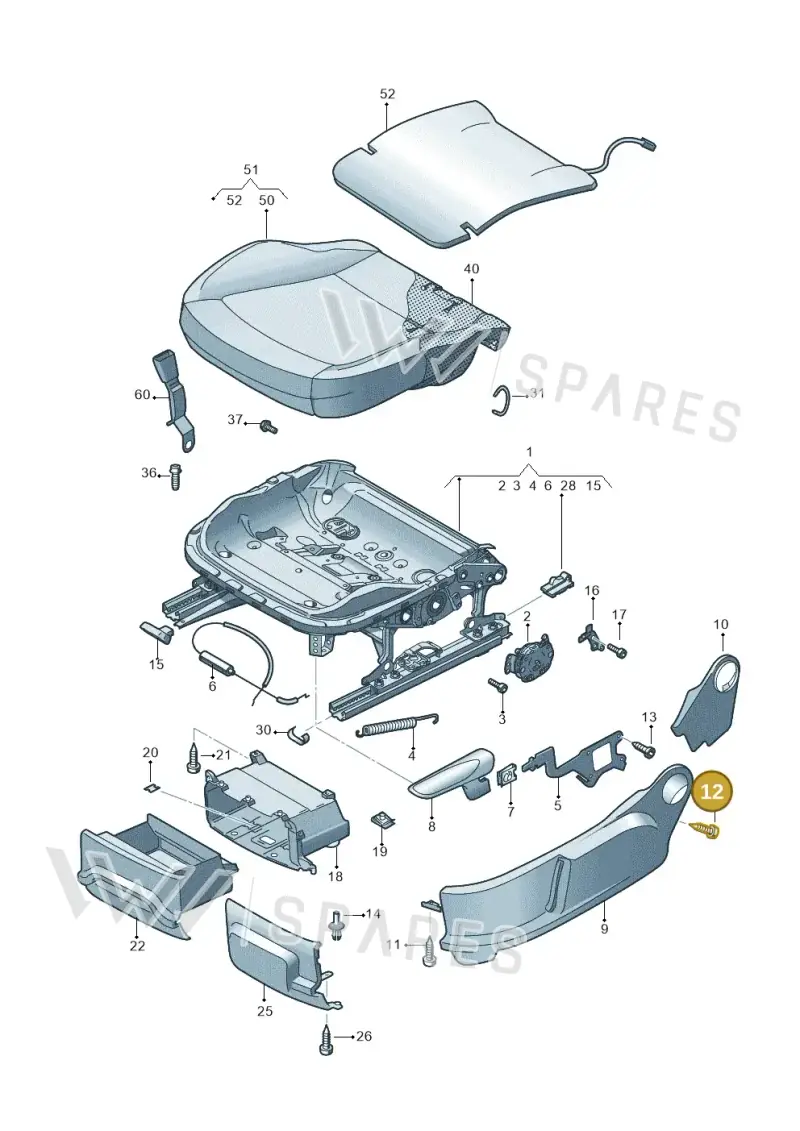 N90999801 — Volkswagen Polo 1.4 BlueMotion (2014-2017) diagram 672881000, position 12