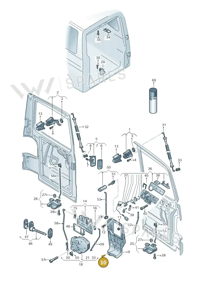 N91007002 — Volkswagen Caravelle (2015-2019) diagram 410827650, position 10