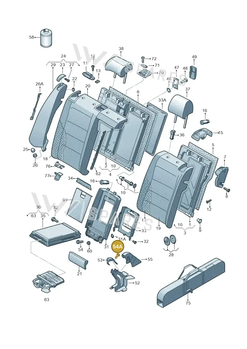 N91007002 — Volkswagen Golf (2011-2013) diagram 420885700, position 54A