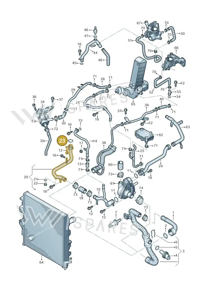 N91008501 — Volkswagen Touareg BlueMotion (2014-2018) diagram 693121610, position 23