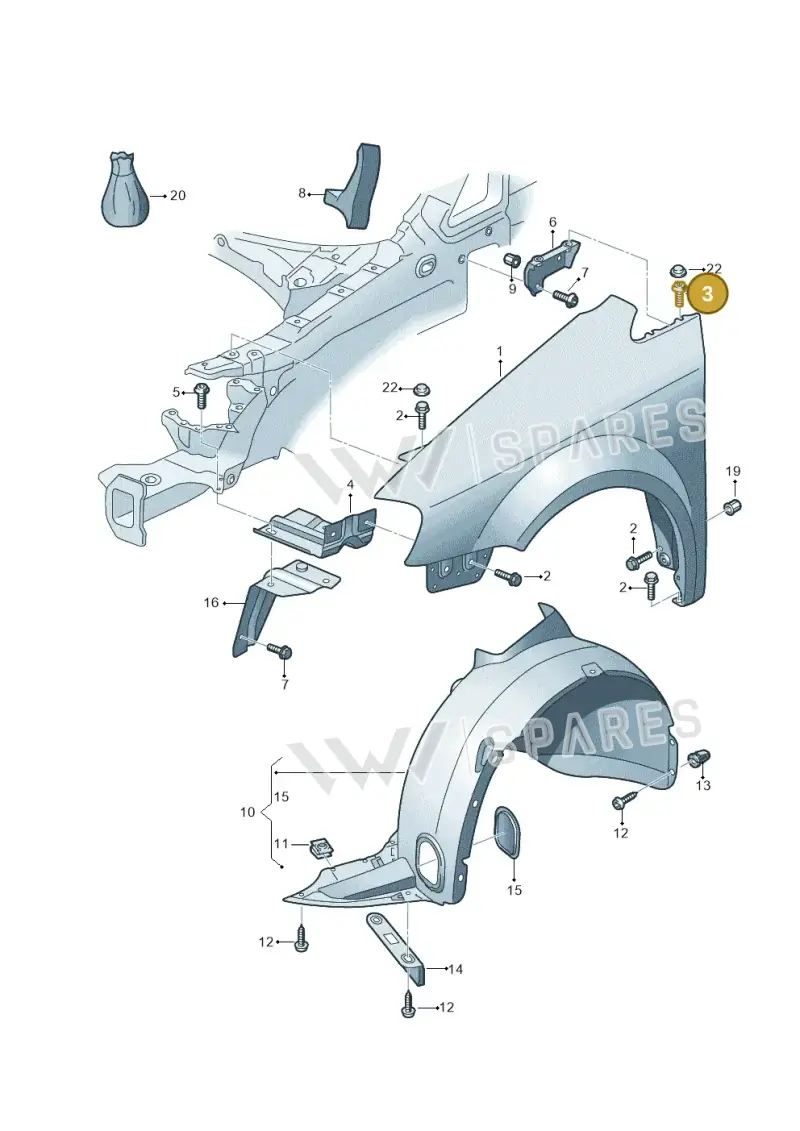 N91011301 — Volkswagen Caddy kombi (2015-2020) diagram 866821000, position 3