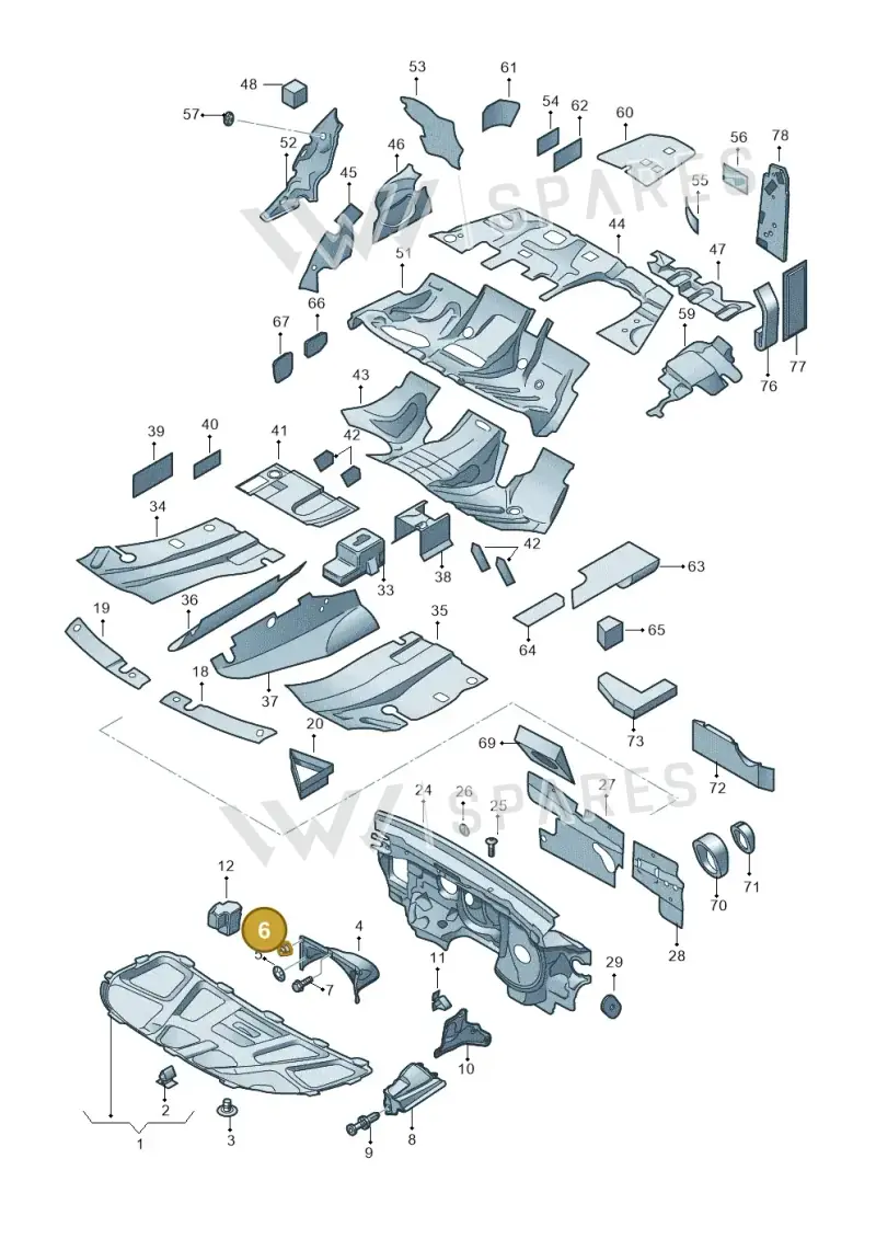 N91014301 — Audi A6 L 2.0 (2011-2013) diagram 620863200, position 6