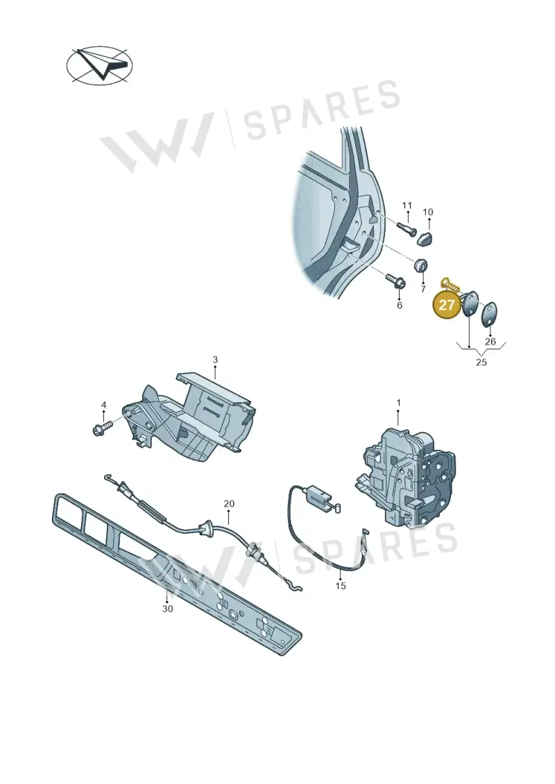 N91017401 — Volkswagen Touareg BlueMotion (2014-2018) diagram 693837000, position 27