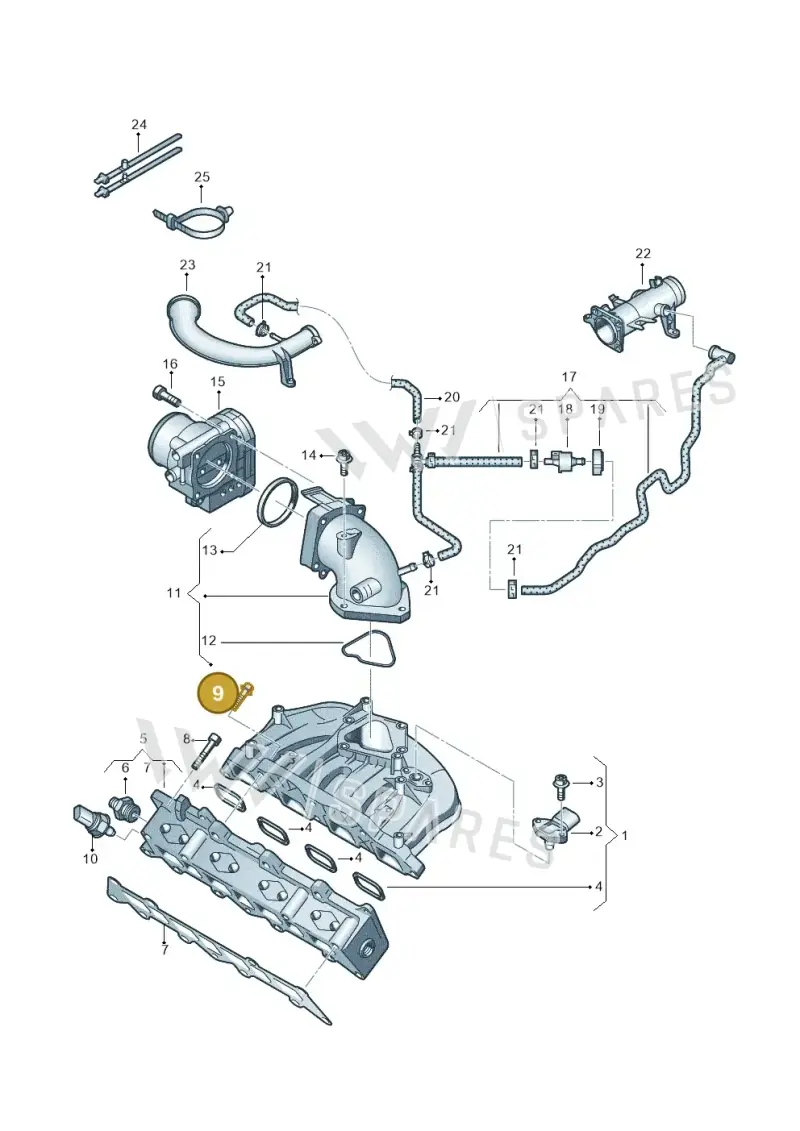 N91026602 — Volkswagen Polo (2012-2014) diagram 672133100, position 9