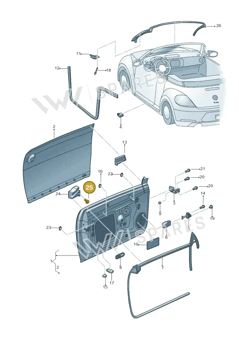 N91032001 — Volkswagen New beetle cabriolet (2011-2016) diagram 716831000, position 25